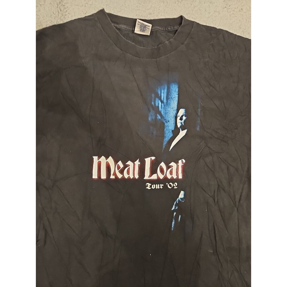 Meat Loaf Y2ks Vintage Black Double Sided Concert T Shirt‎ Mens Size XL RARE